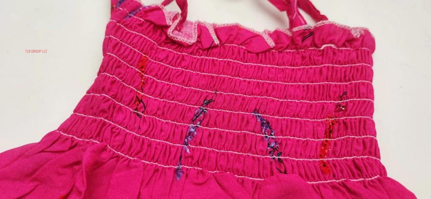 Girls Bohemian Dresses Floral Sleeveless Rainbow Beach Sundress with Necklace 2-12T