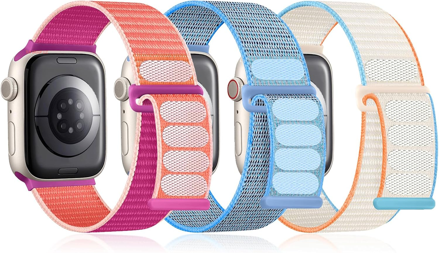 3 Pack Sport Nylon Loop Band Compatible with Apple Watch Band 38Mm 40Mm 41Mm 42Mm 44Mm 45Mm 49Mm 46Mm Women Men, Adjustable Breathable Replacement Strap for Iwatch Series 10/9/8/7/6/5/4/3/2/1/Se/Ultra