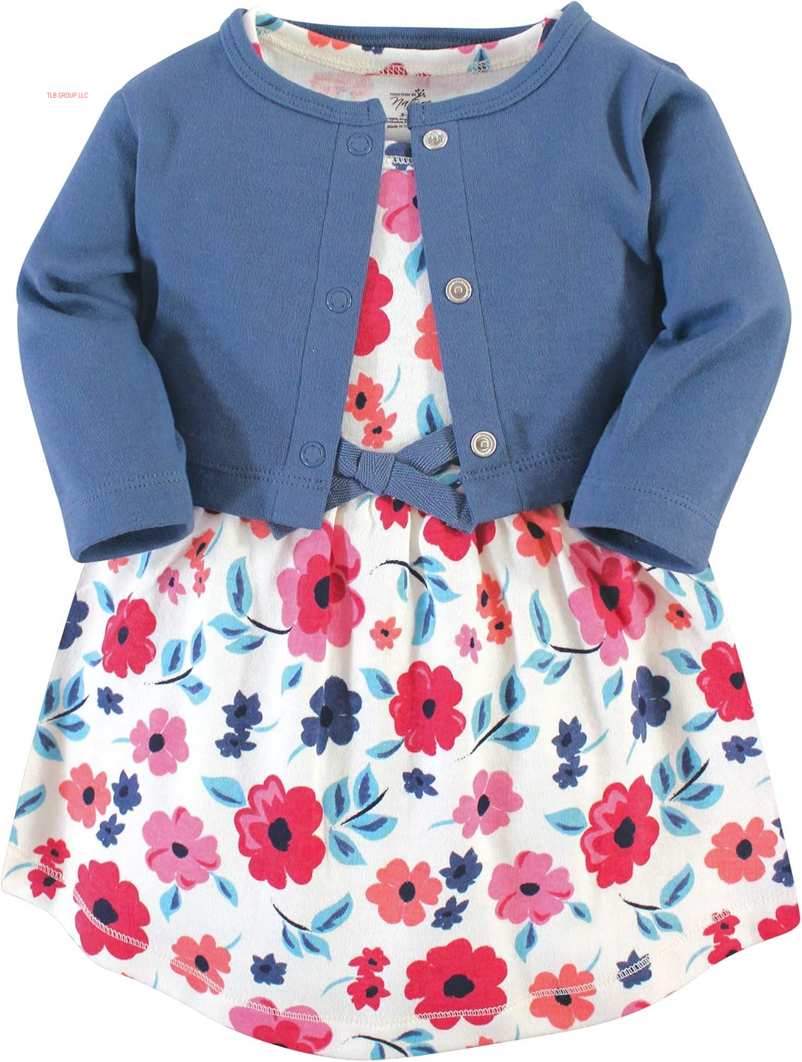 Baby Girl Organic Cotton Dress and Cardigan