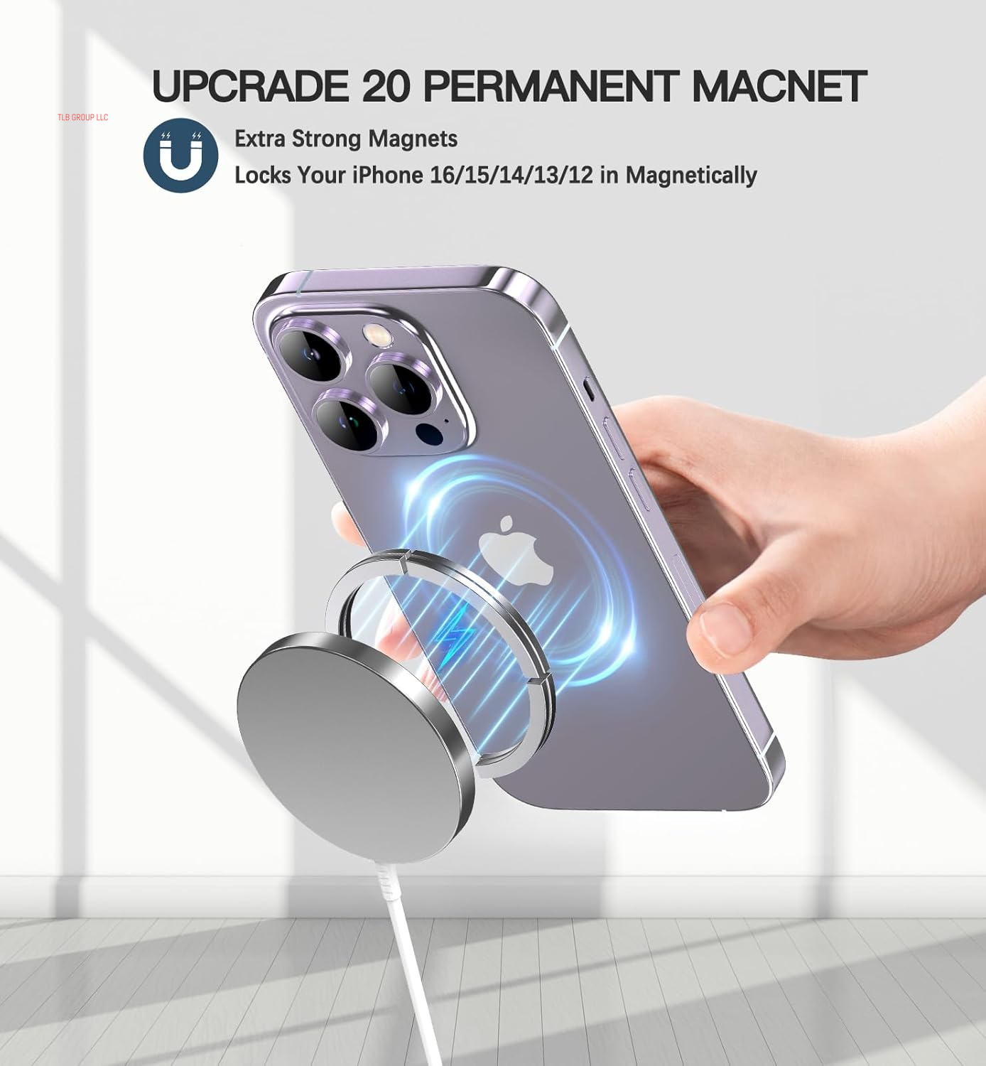 Magnetic Wireless Charger 15W Fast Mag Safe Charger for Cell Phone 16 Pro Max/16 Pro/16 Plus/16/15/14/13/12 Series 2 Pack Charging Pad for Airpods 3/2/Pro 2/Pro Mag-Safe Original Replacement