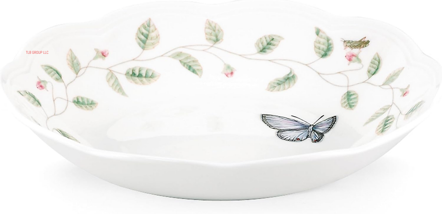 817046 Butterfly Meadow 6-Piece Tidbit Plate Set, White, 3.05 LB