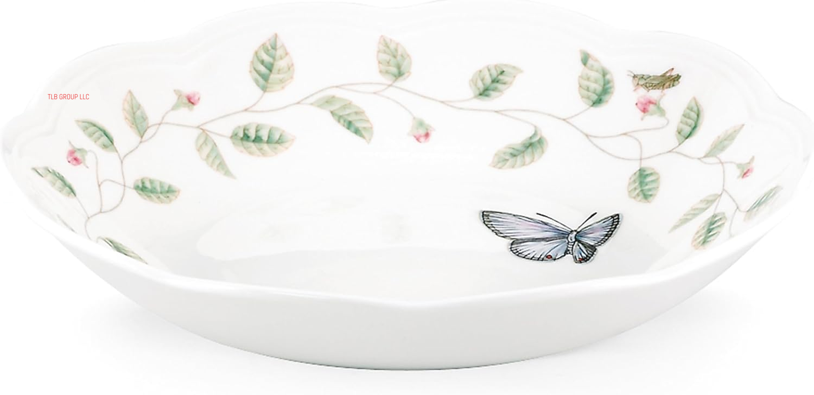 817046 Butterfly Meadow 6-Piece Tidbit Plate Set, White, 3.05 LB