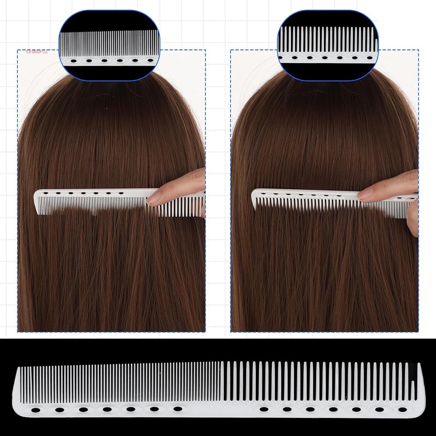 6Pcs Cutting Combs for Hair Stylist Professional Carbon Fine Cutting Comb Heat Resistant Carbon Fiber Salon Hairdressing Comb for Men(Blue, Green, White, Pink, Rose Red, Purple)