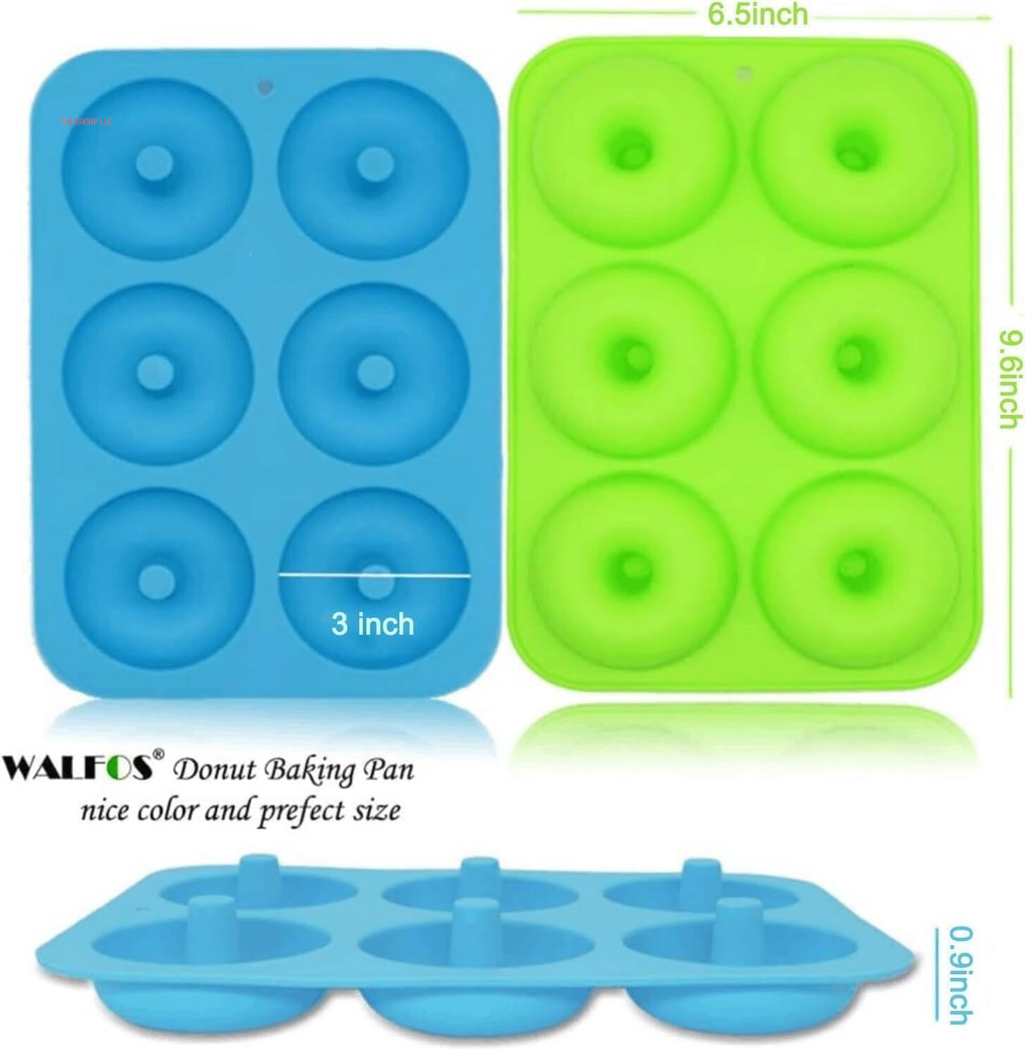 Silicone Donut Mold - Non-Stick Silicone Doughnut Pan Set, Just Pop Out! Heat Resistant, Make Perfect Donut Cake Biscuit Bagels, BPA FREE and Dishwasher Safe, Set of 3