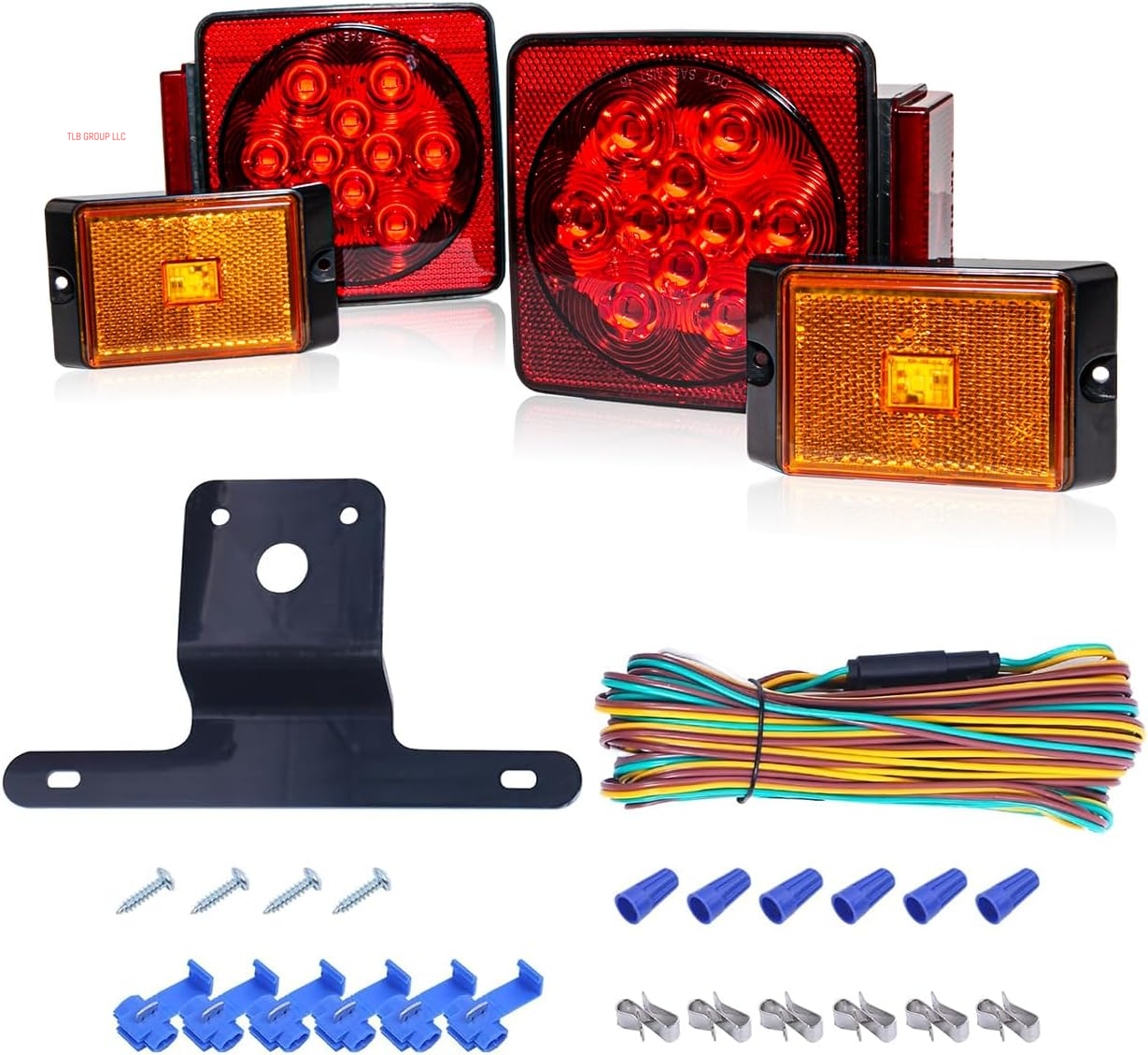 70205 Trailer Light Kit - 12V All LED, Left and Right Waterproof Submersible for Trailers, Boat Trailer Truck Marine Camper RV Snowmobile, Red