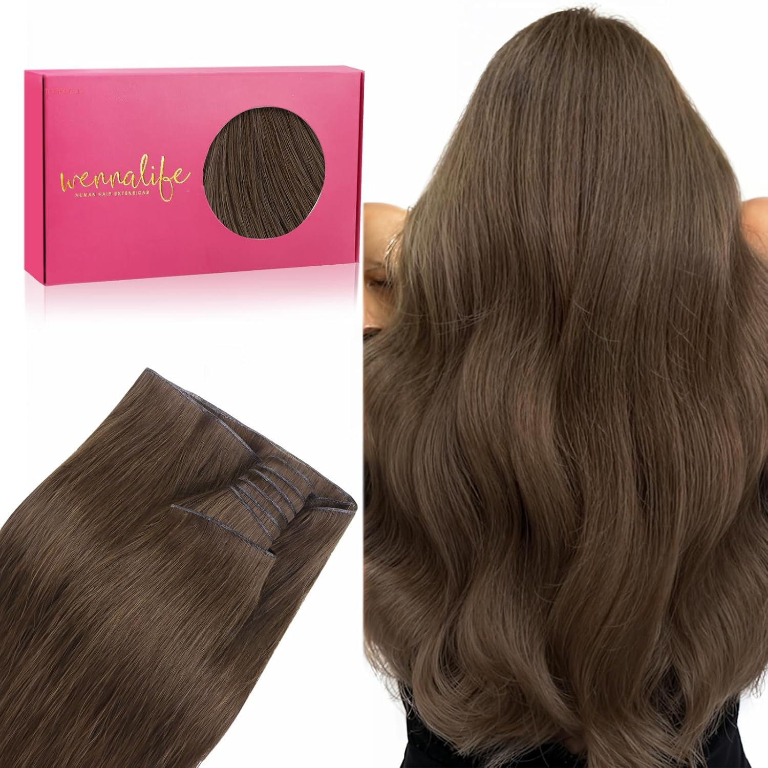 Sew in Hair Extensions Real Human Hair, 14 Inch 80G Light Blonde Highlighted Golden Blonde Machine Weft Hair Extensions Human Hair Hand Tied Weft Hair Extensions Sew In