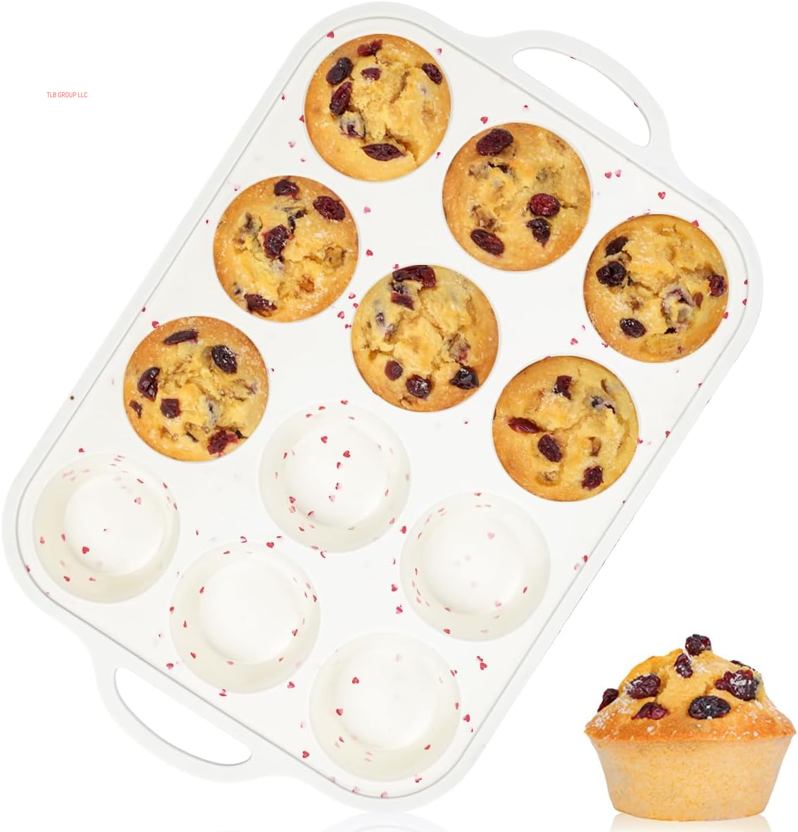 Silicone Muffin Pan, with Metal Reinforced Frame Regular Size 2.8Inch Silicone Cupcake Pan Nonstick 12 Cups for Baking Homemade Muffins, Cupcakes, Egg Bites 2 Pack Dishwasher Safe BPA Free