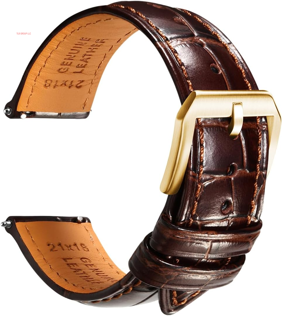 Leather Watch Bands for Men, Quick Release Watch Straps, Luxury Italian Alligator Grain Embossed Band Replacements 19Mm 20Mm 21Mm 22Mm