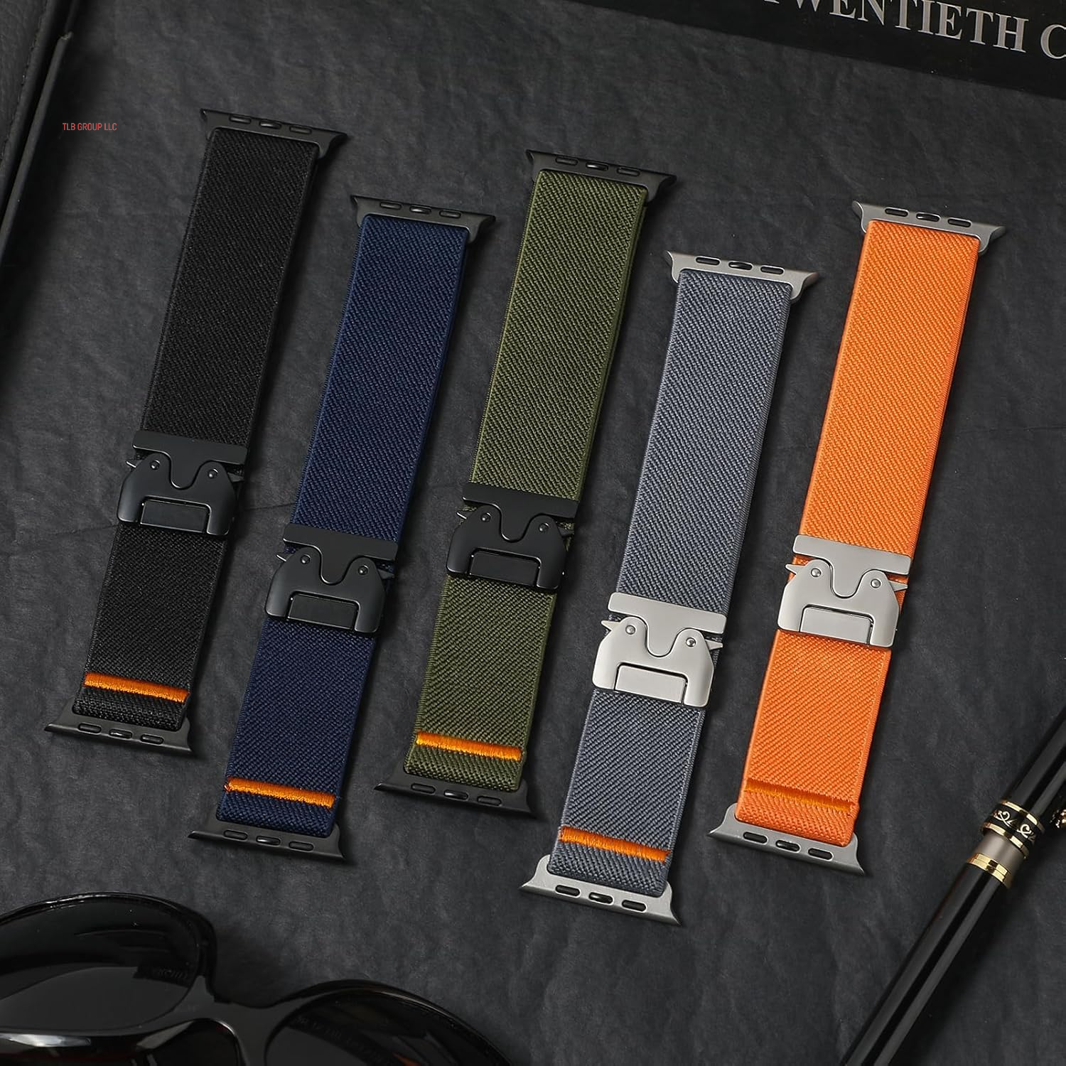 Stretchy Bands for Apple Watch Ultra/2 Band 49Mm 46Mm 45Mm 44Mm 42Mm 41Mm 40Mm 38Mm Men Women,Wide Nylon Elastic Braided Strap & Fabric Cloth Wristband Correa for Iwatch Series 10 9 8 7 6 5 4 3 SE 2Nd