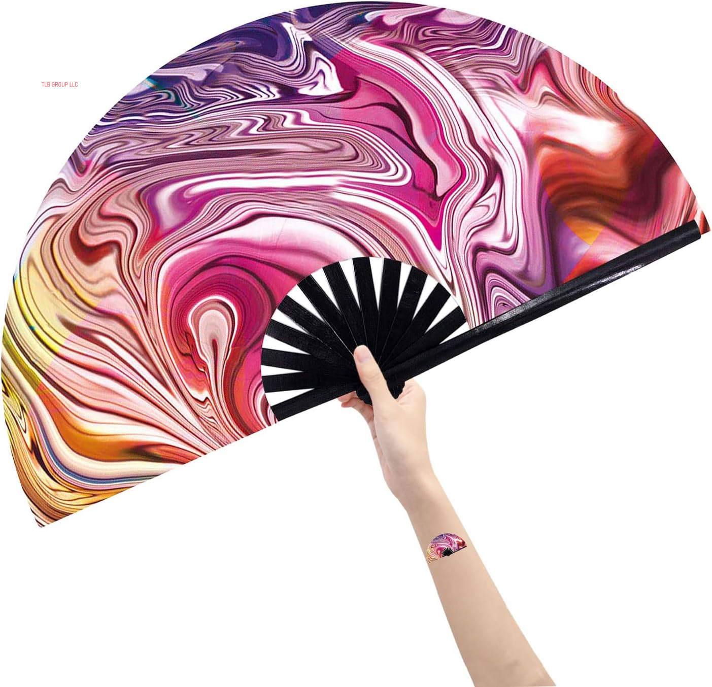 Large Folding Hand Rave Fan Popping Fans Clap Fans for Line Dancing, Big Clacking Fan for Boots on the Ground Dance,Party,Decoration,Festival (Galaxy)