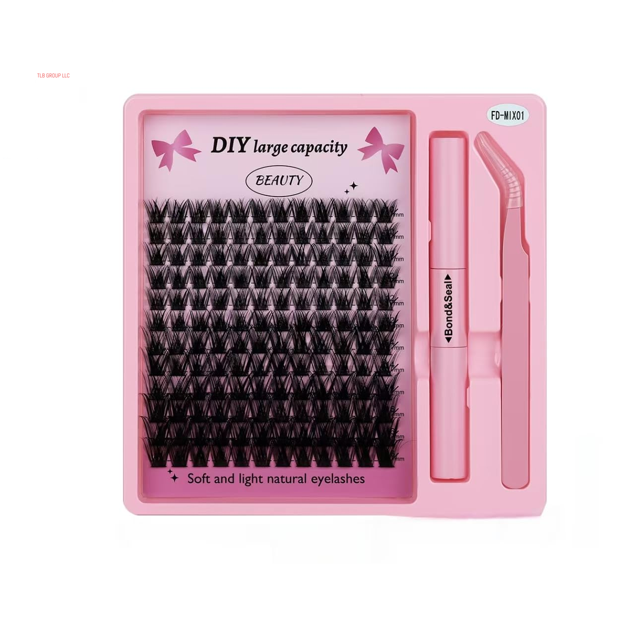Lash Extension Kit Volume Lash Clusters 30D+40D+50D D Curl Individual Lashes Lash Clusters Kit Thick Eyelash Extension Kit 640 Pcs Thin Band Cluster Lashes Lash Bond and Seal Lash Tweezers