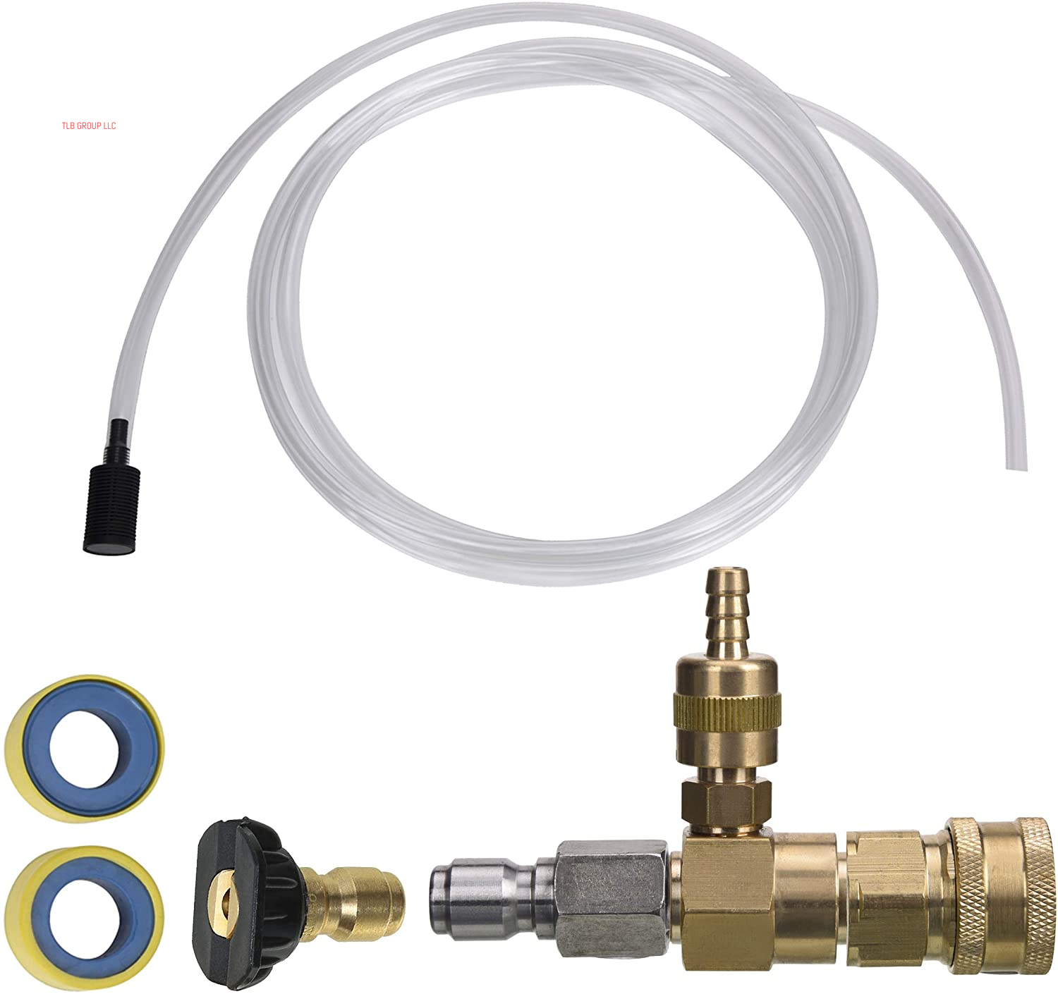Adjustable Chemical Injector Kit for Pressure Washer, Soap Injector, 3/8 Inch Quick Connector