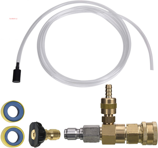 Adjustable Chemical Injector Kit for Pressure Washer, Soap Injector, 3/8 Inch Quick Connector