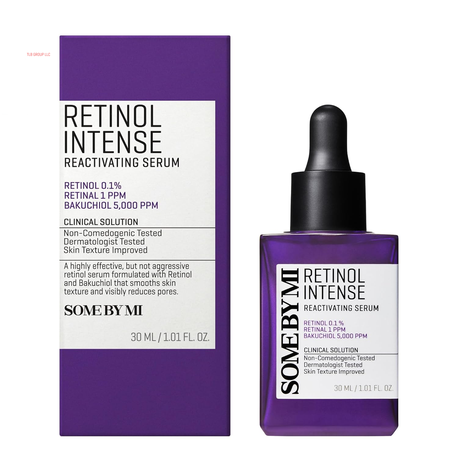Retinol Intense Reactivating Serum – 1.01Oz, 30Ml – Korean 0.1% Retinol Serum for Face Aging Signs and Post-Acne Marks – Pore Minimizer for Face with Bakuchiol & Retinal – Korean Skin Care