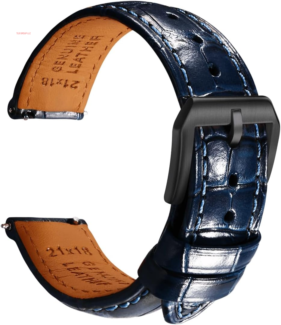 Leather Watch Bands for Men, Quick Release Watch Straps, Luxury Italian Alligator Grain Embossed Band Replacements 19Mm 20Mm 21Mm 22Mm