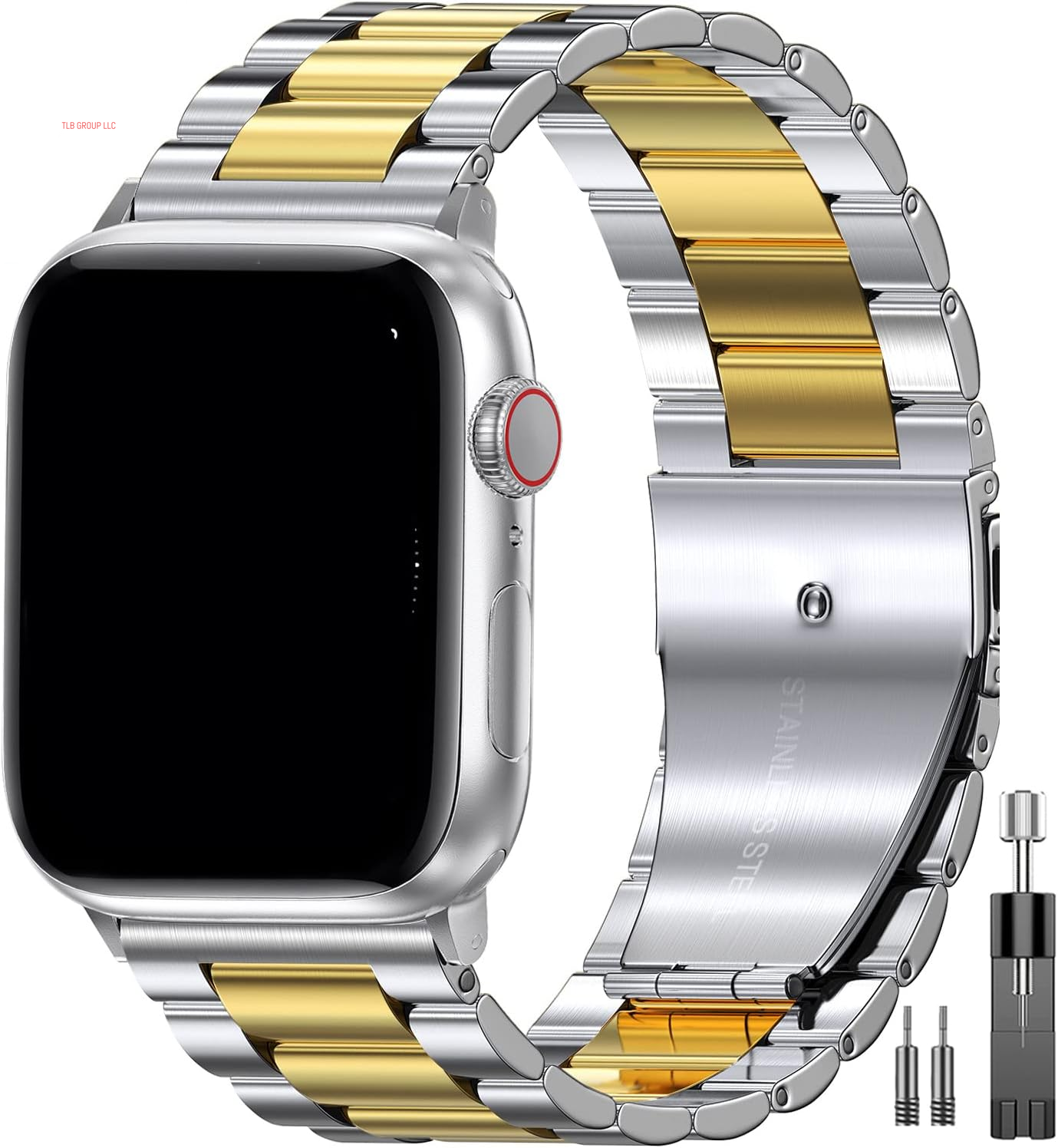 Metal Band Compatible with Apple Watch Band 49Mm 46Mm 45Mm 44Mm 42Mm 41Mm 40Mm 38Mm Men & Women, Business Stainless Steel Strap for Iwatch Bands Ultra 2, SE, Ultra Series 9 8 7 6 5 4 3 2 1