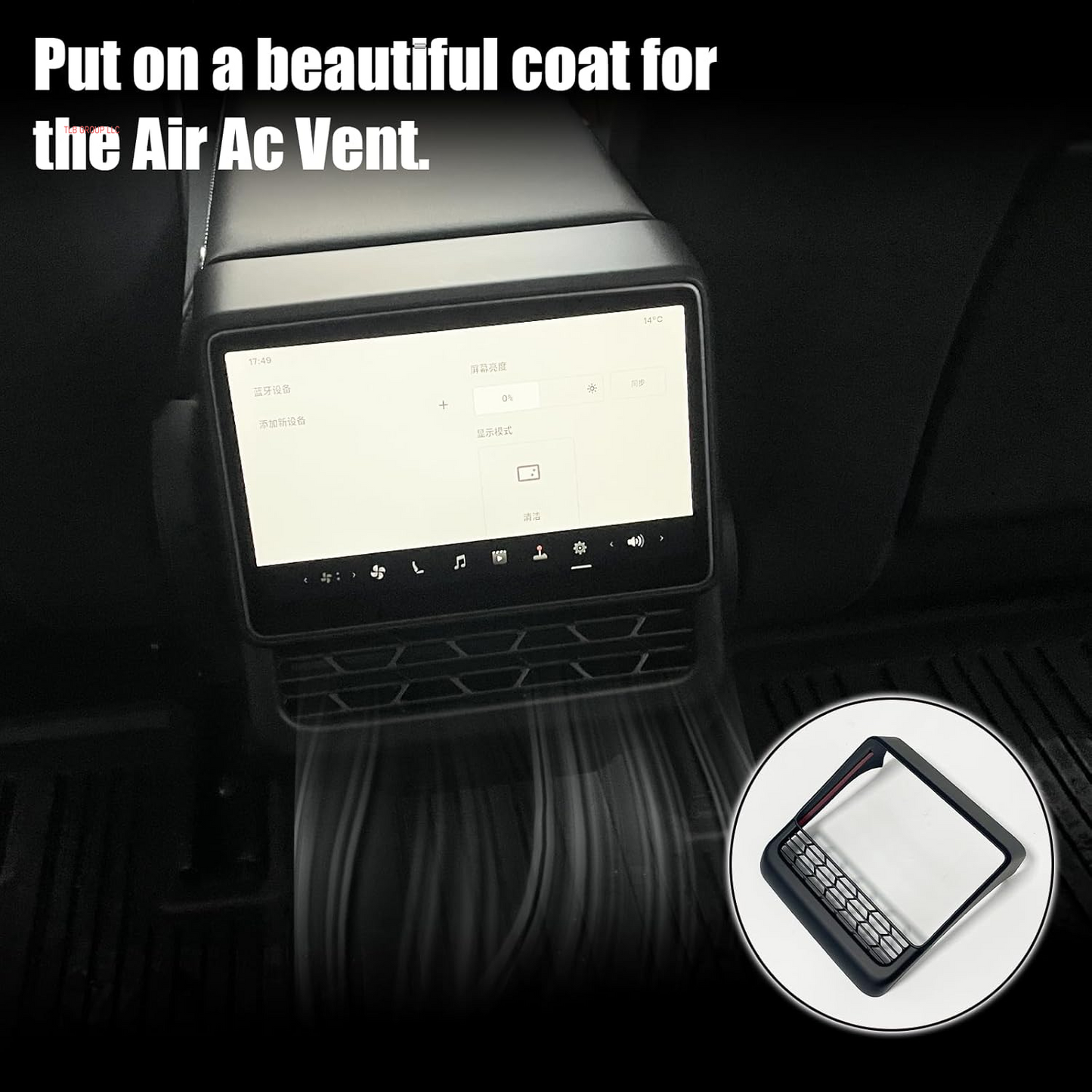 AC Vent Cover for Tesla Model 3 Accessories - ABS Material, Model 3 Rear Air Vent Trim, Scratch Protection, Easy Installation, Compatible with Model 3 2023-2024