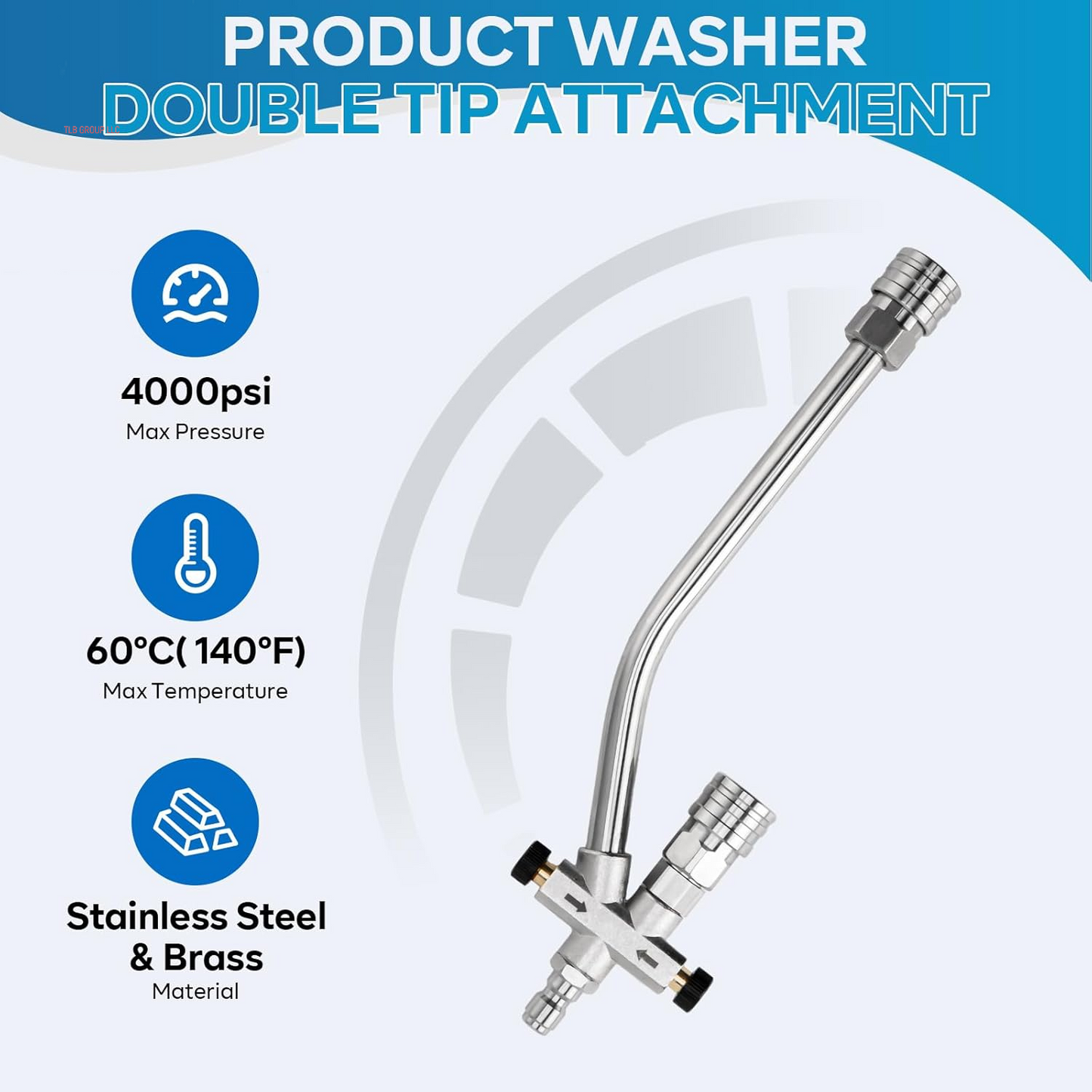 Foam Cannon Dual-Connector Accessory, Pressure Washer Double Tip Attachment for Foam Cannon, Pressure Washer Accessories with 1/4" Quick Connect for Car Wash, 5 Pressure Washer Sprayer Nozzles