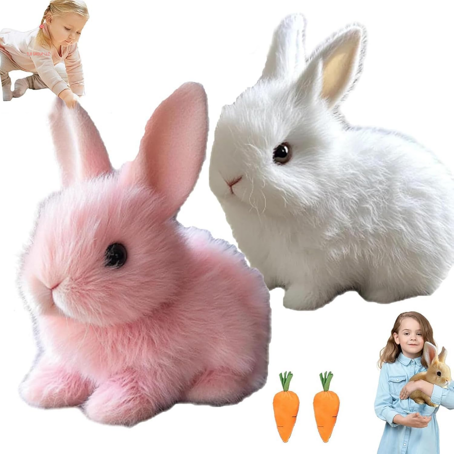2025 New Bunny - Easter My Realistic Bunny Toy, Interactive Bunny Realistic Bunny - Jumping, Twitching, and Shaking Ears,Realistic Bunny Toys (Brown)