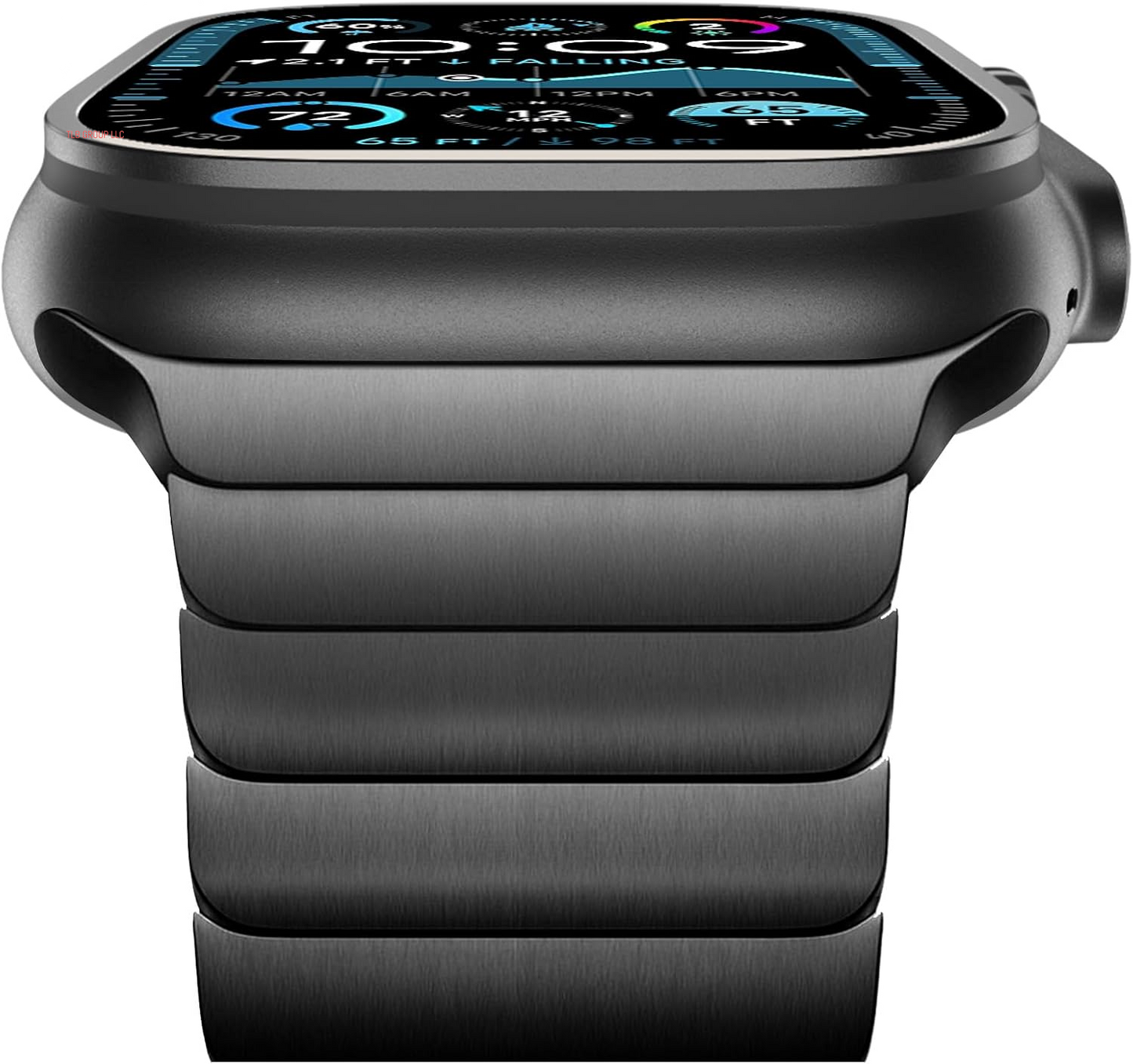 Stainless Steel Band Compatible with Apple Watch Band 49Mm for Men, Durable Metal Strap for Apple Watch Ultra 2/Ultra 49Mm, Series 10 46Mm, 9/8/7 45Mm, SE2/6/5/4 44Mm, 3/2/1 42Mm, Black