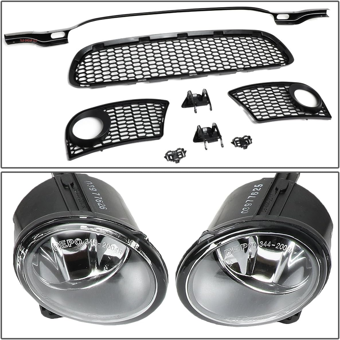 BUMP-F-F10-M5 M5 Style Front Bumper Fog Light with PDC Parking Sensor Holes Compatible with 11-16 5-Series