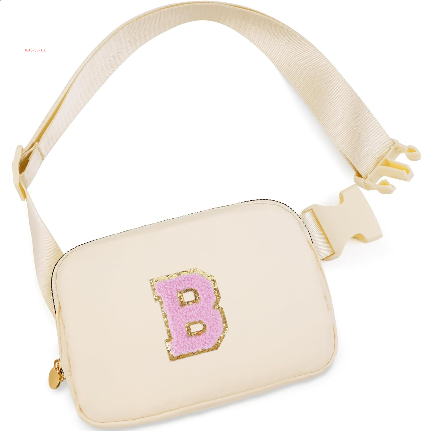 Personalized Belt Bag for Women Girls - Fashion Mini Waist Packs with Adjustable Strap - Trendy Travel Fanny Pack Crossbody Bags with Initial Letter - Teen Gifts | Cream,J