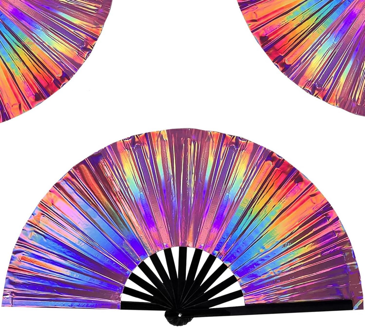 Boots on the Ground Fan,2025 New Large Holographic Folding Hands F an Line Dance Popping Fans,Boots on the Ground Hand Fan,Folding Hand Classic Style Fans Bamboo Ribs Hands Held Chinese (Black)