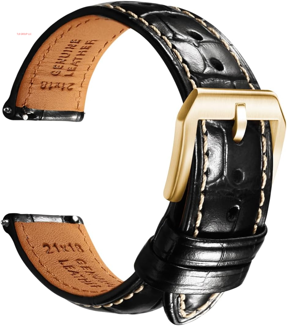 Leather Watch Bands for Men, Quick Release Watch Straps, Luxury Italian Alligator Grain Embossed Band Replacements 19Mm 20Mm 21Mm 22Mm