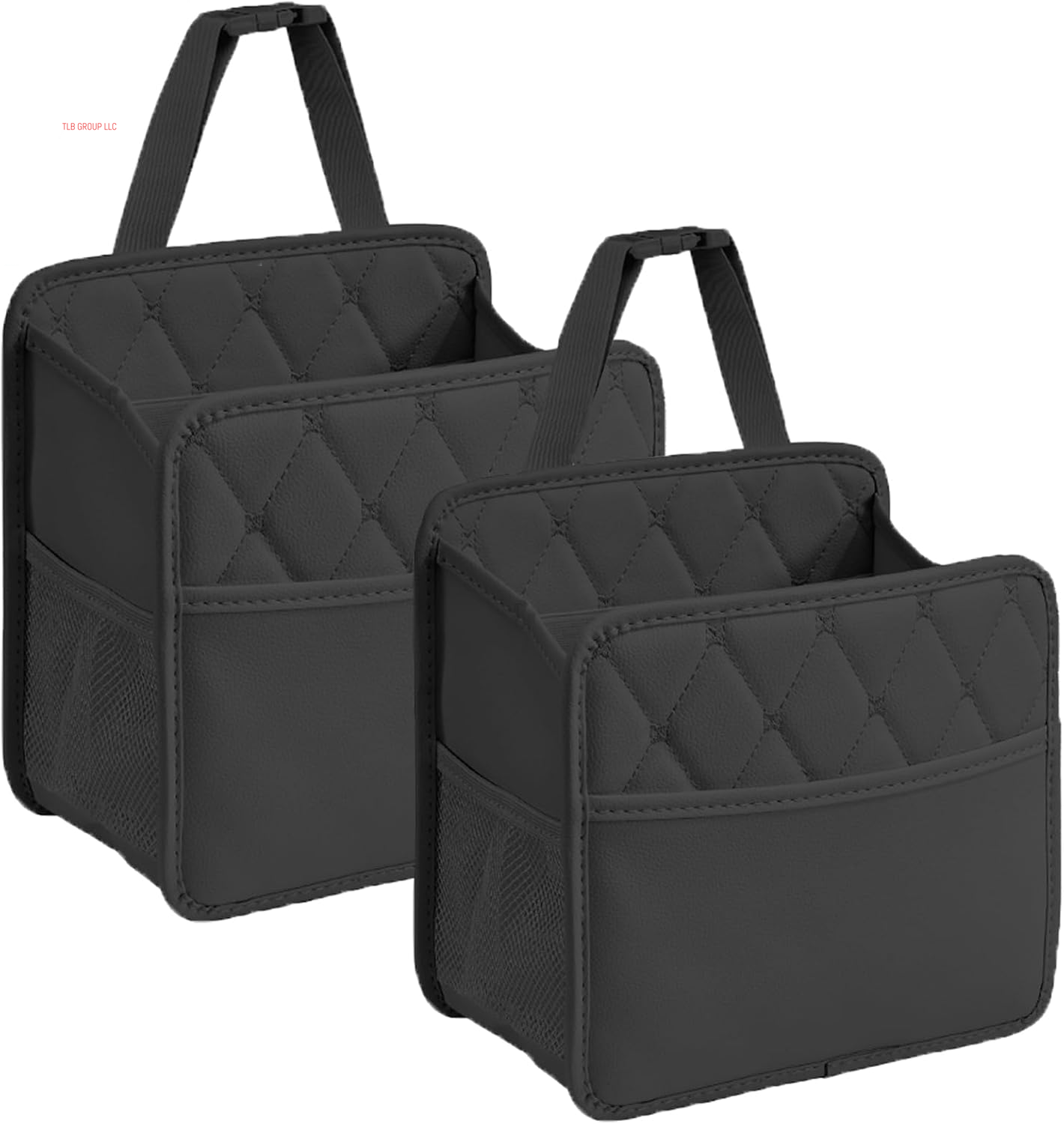 Back Seat Car Organizer, Large Car Seat Organizer with Cup Holders Multifunctional over the Car Seat Organizer Backseat Hanging Leather Car Seat Organizers and Storage Bags(Beige 1Pack)