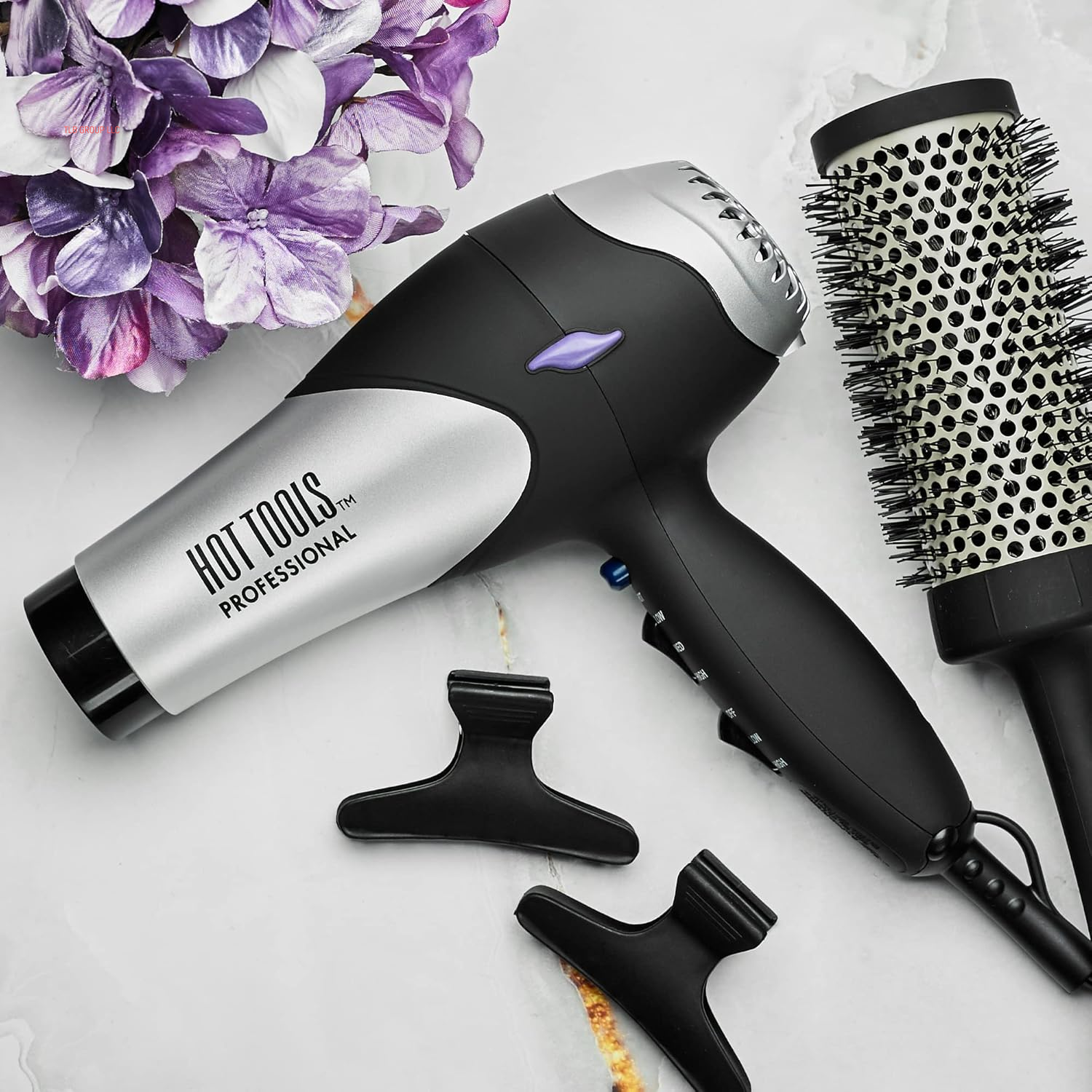 Pro Artist Turbo Styling Hair Dryer | Lightweight and Quiet, Silver/Black, 1 Count (Pack of 1)