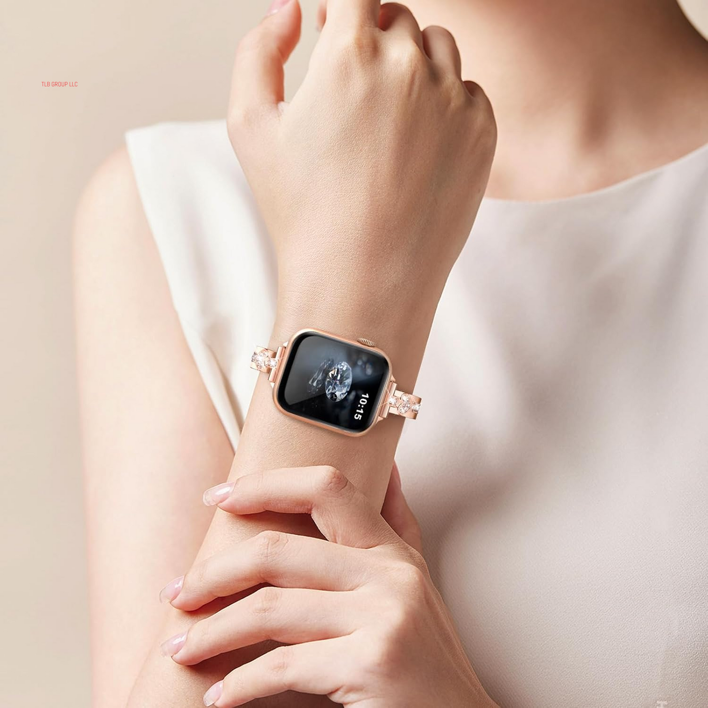 Love Bracelet Compatible with Apple Watch 40Mm/38Mm/41Mm/42Mm Series 10 9 8 7 SE Series 6 5 4 Bands Women Metal Iwatch Wrap Jewerly Ape Watch Strap Slim Bands for Apple Watch 3 2 1-Rose Gold
