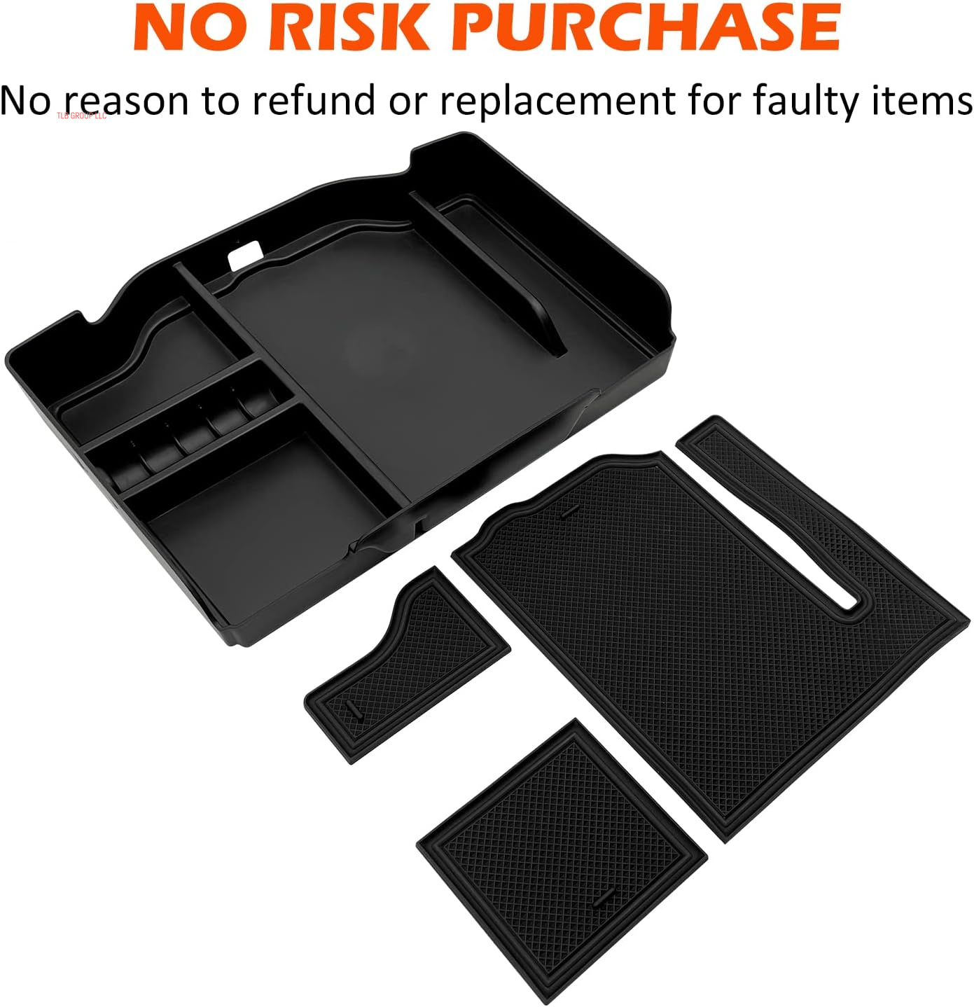 Center Console Organizer Fits for Dodge RAM 2025 2024 2023 2022 2021 2020 2019 1500 2500 3500 Accessories Interior Storage Box Armrest Storage Tray (Black)