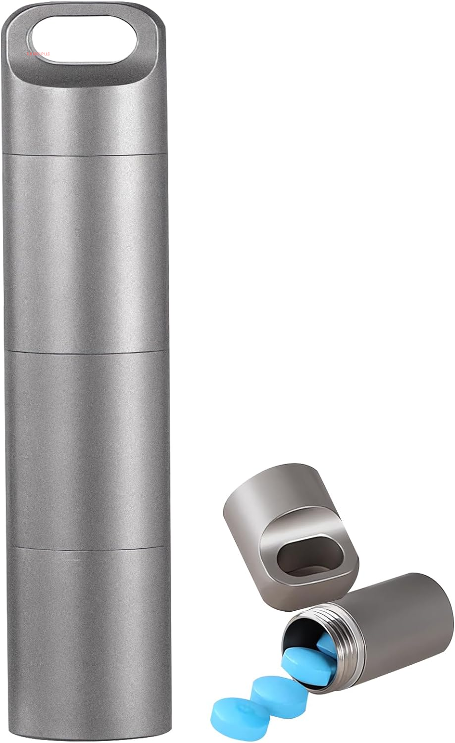 Small Keychain Pill Holder,304 Stainless Steel Portable Pill Case Organizer for Travel,Waterproof Pocket Pill Container Medicine Box for Purse Men (Medium Portable Pill Case)