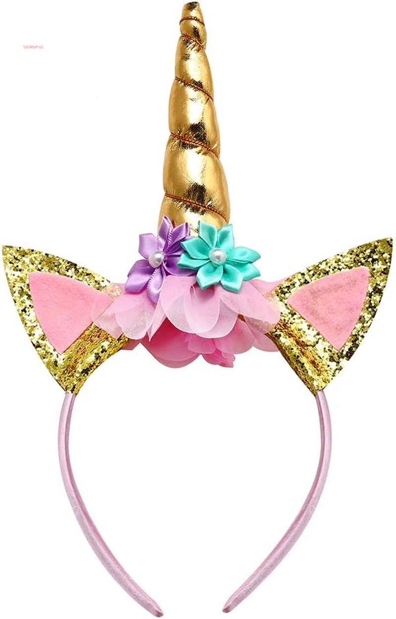 Handmade Sequin Unicorn Dress for Girls 1-10Y with Headband Birthday Dance Party Dresses