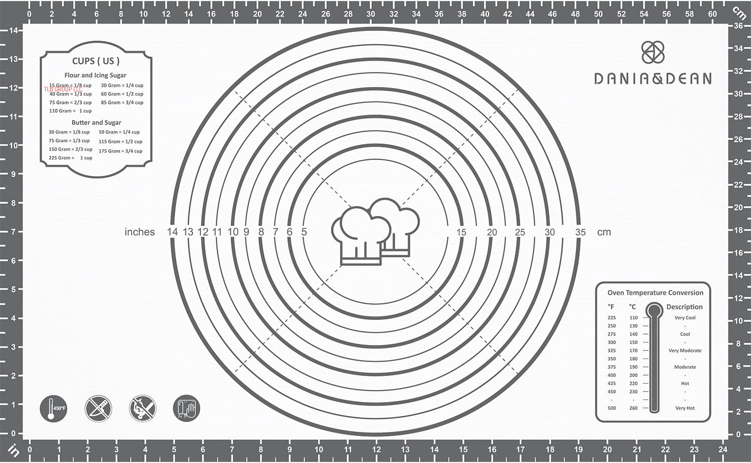26X16 Inch Extra Thick Silicone Baking Mat with Measurements, Non-Slip and Reusable - for Cookies, Bread, Pastry