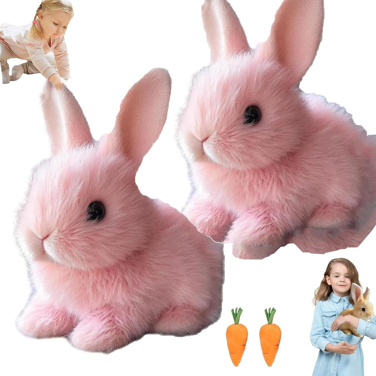 2025 New Bunny - Easter My Realistic Bunny Toy, Interactive Bunny Realistic Bunny - Jumping, Twitching, and Shaking Ears,Realistic Bunny Toys (Brown)
