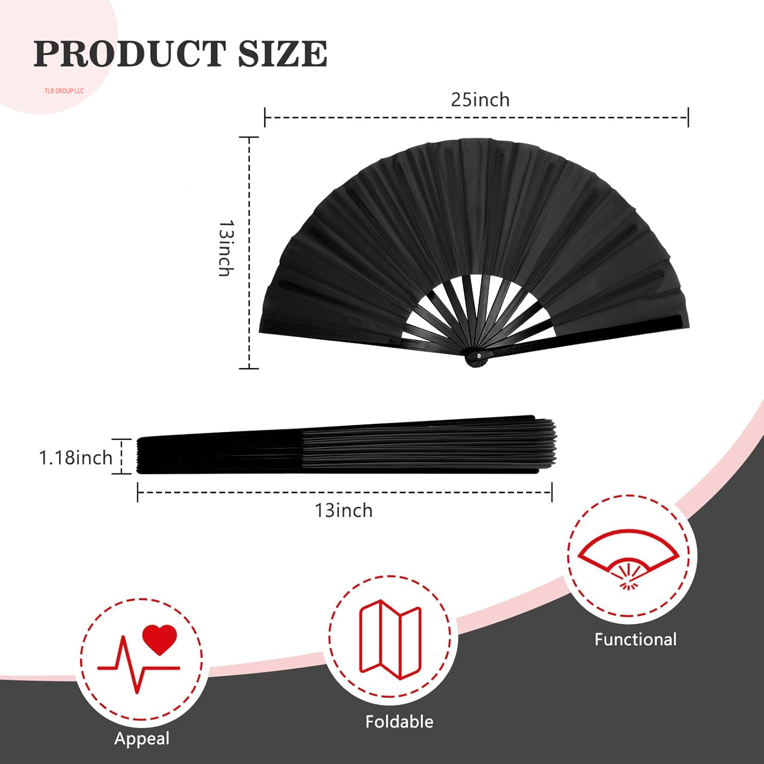 Boots on the Ground Fan, Large Folding Hand Fan Line Dance Popping Fan, Clack Fans for Line Dancing, Hand Fans for Women Foldable for Concerts, Church, Party, Performance, Gift
