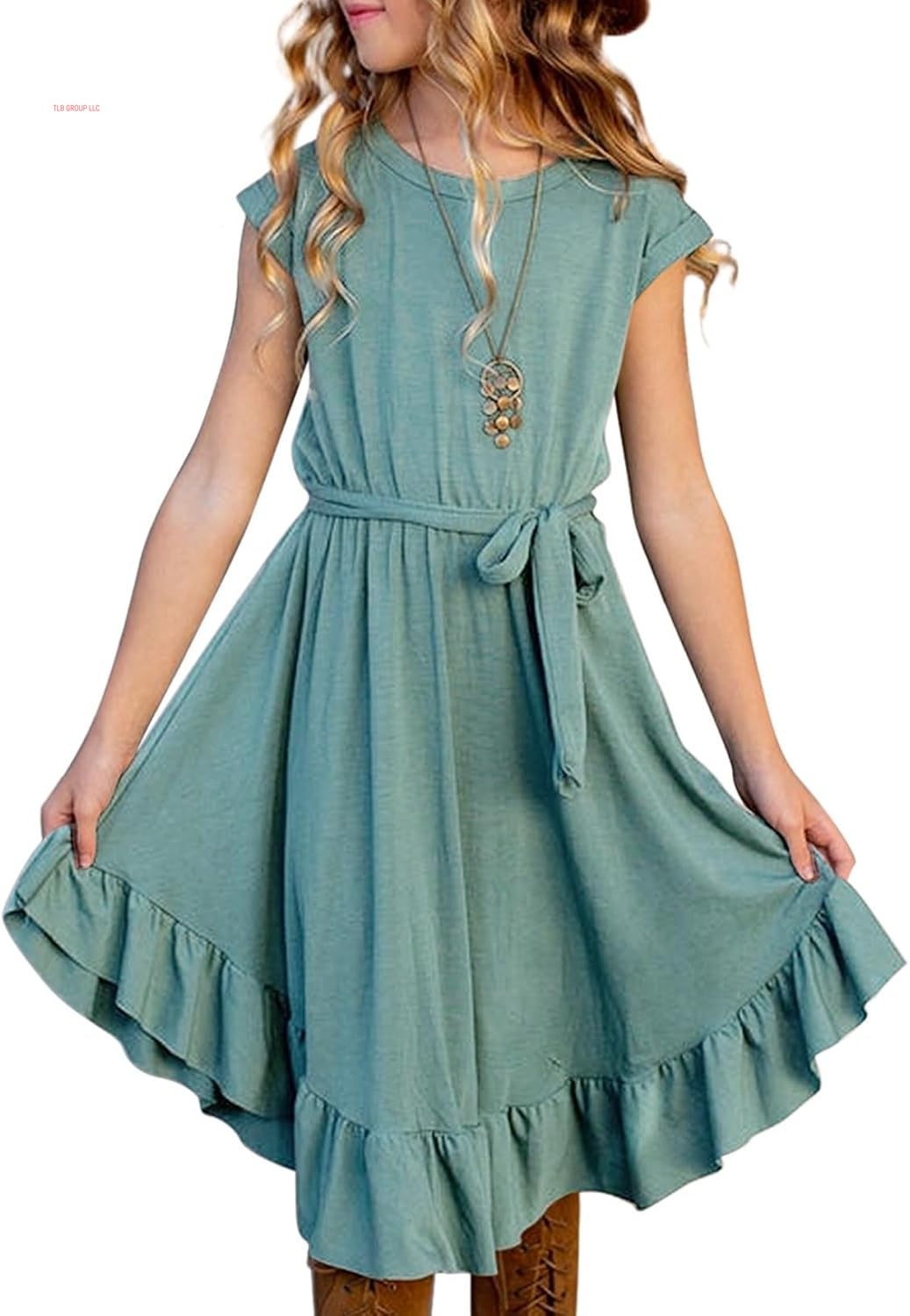Tween Girl Fashion Swing Dress Boho A-Line Dresses 4-13 Years