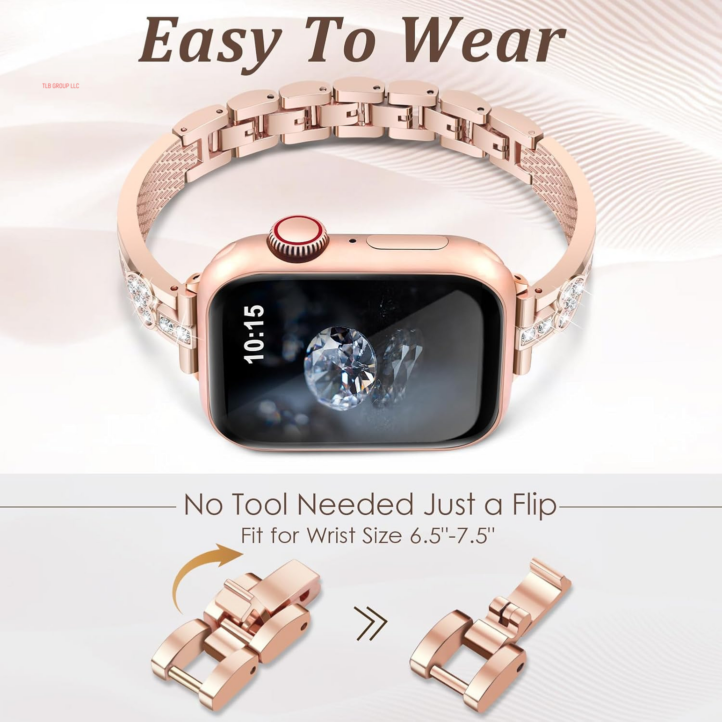 Bling Diamond Band Compatible with Apple Watch Bands Women 38Mm 40Mm 31Mm 42Mm 44Mm 45Mm 46Mm 49Mm Series 10 9 8 7 6 5 4 3 2 1 Se,Sparkle Love Heart Dressy Bracelet Metal Strap for Iwatch Band