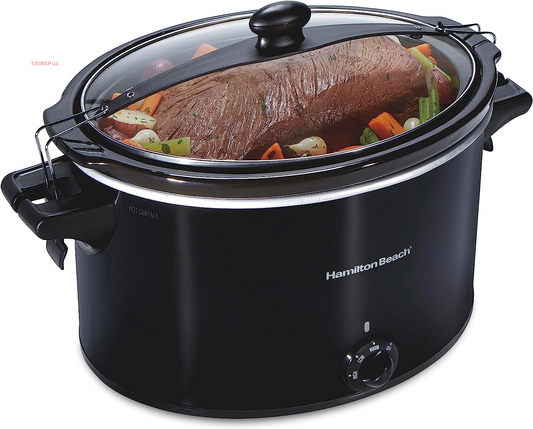 Slow Cooker, Extra Large 10 Quart, Stay or Go Portable with Lid Lock, Dishwasher Safe Crock, Black (33195) TRUCK DRIVER