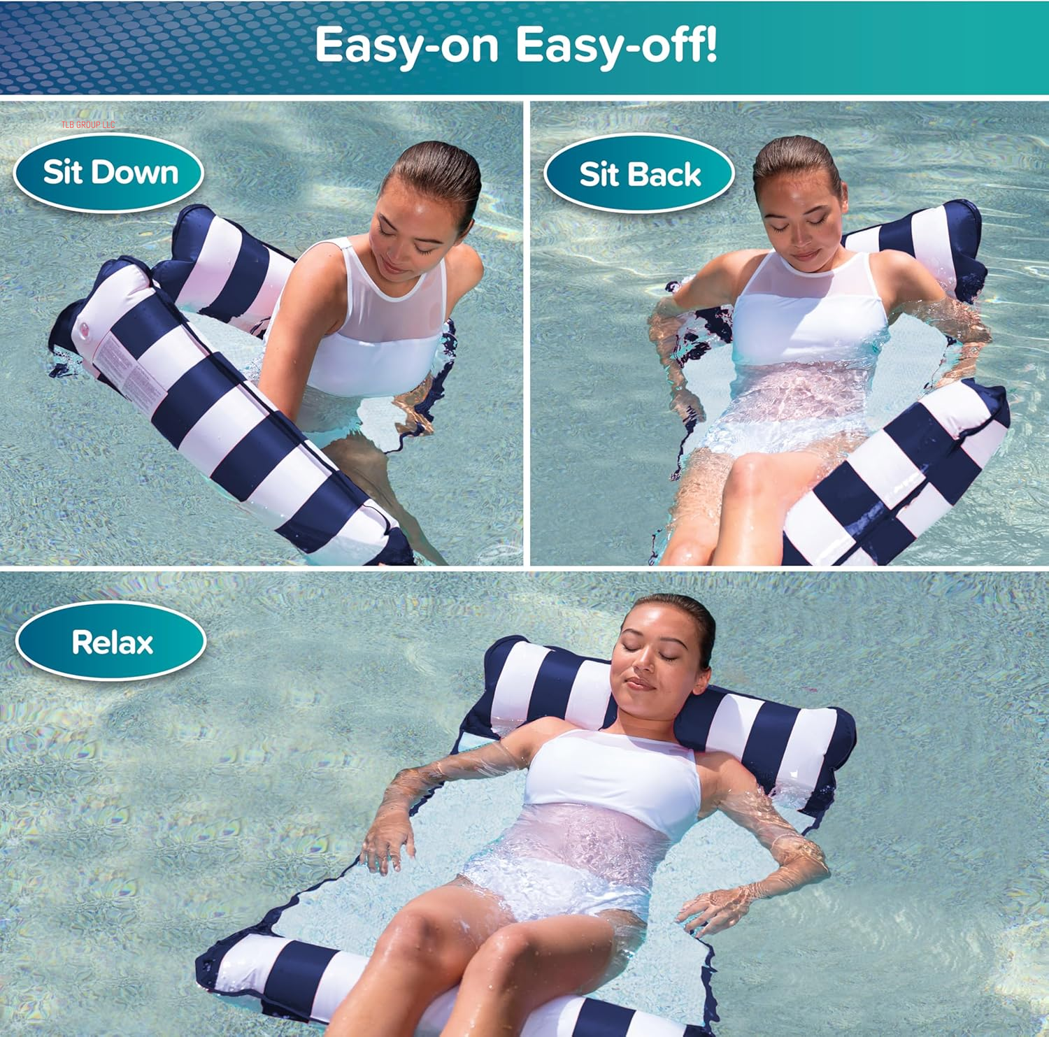 Aqua 4-In-1 Monterey Hammock Pool Float & Water Hammocks, 1-2-3-4 Multipacks – Multiple Colors/Styles – for Adults and Kids Floating