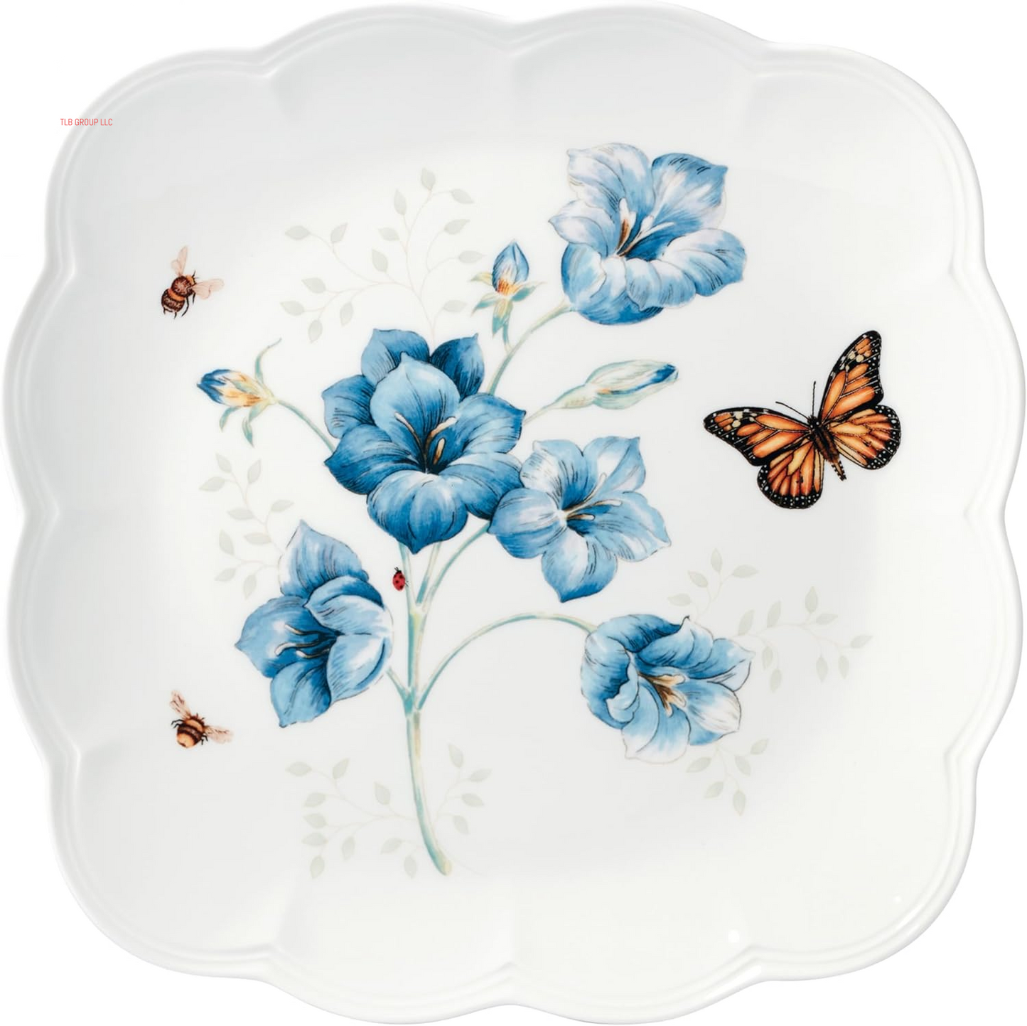817046 Butterfly Meadow 6-Piece Tidbit Plate Set, White, 3.05 LB