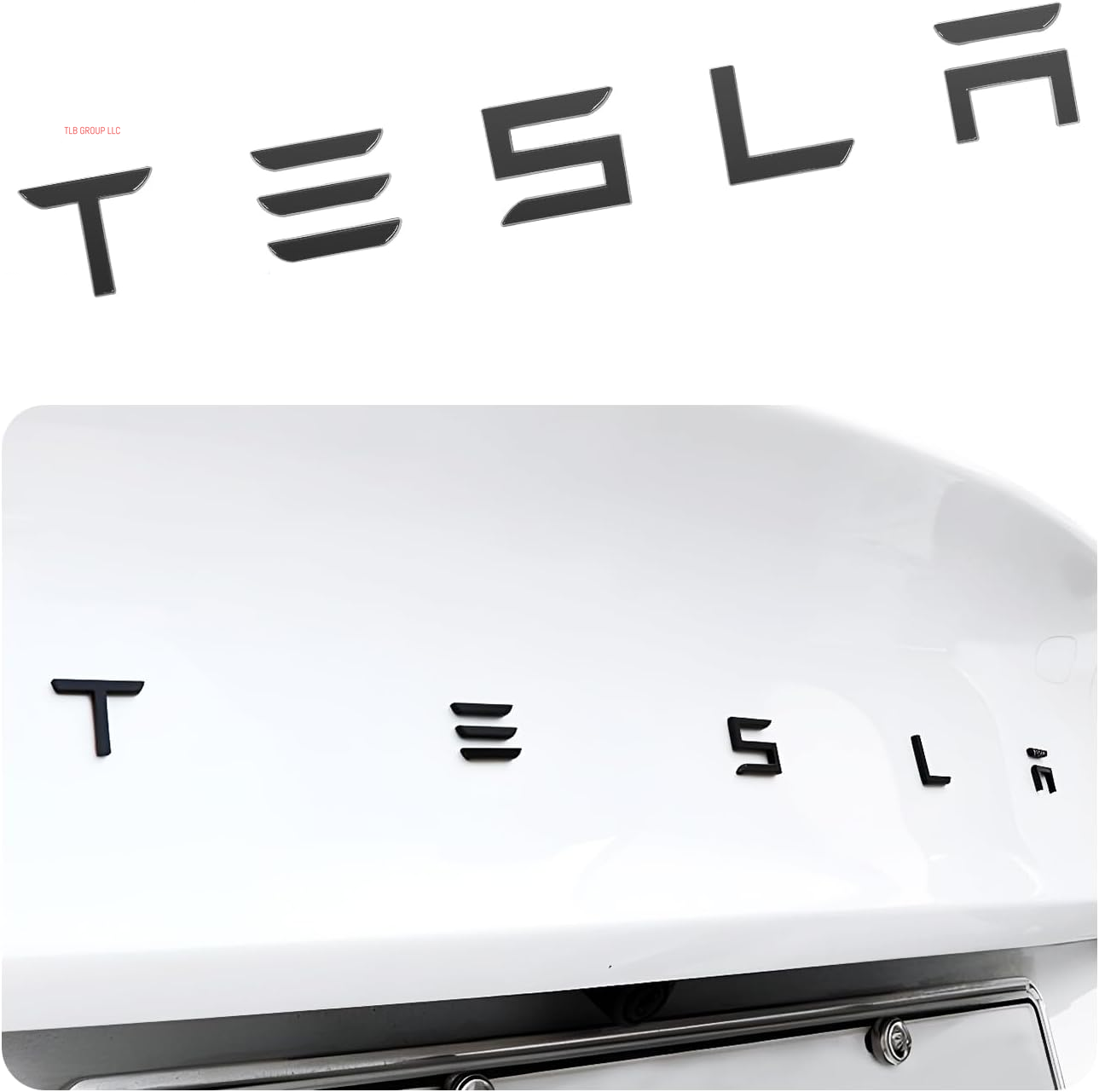 2025 Metal Logo Letters Fit for Tesla, Tailgate Letters Emblems Model 3 Y S X Accessories, Tesla Logo Emblem Model Y Metal Raised Tailgate Insert Rear Emblems Silver