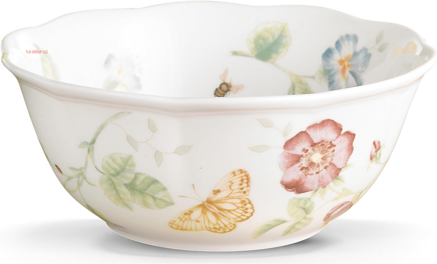 817046 Butterfly Meadow 6-Piece Tidbit Plate Set, White, 3.05 LB