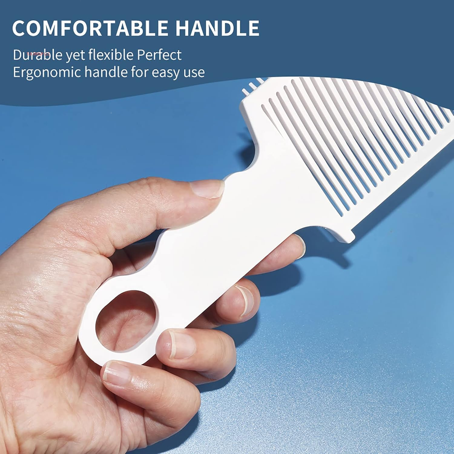 2 Pieces Fade Combs, Professional Barber Cutting Comb Heat Resistant Clipper Comb Blending Flat Top Comb for Men Salon Styling Tools – White