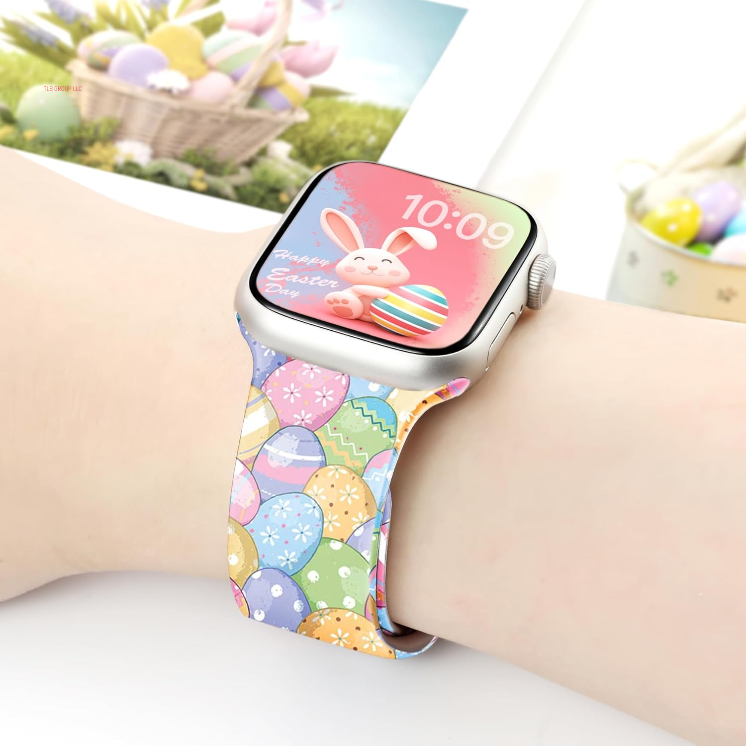 Easter Eggs Band for Apple Watch Bands 40Mm 41Mm 42Mm(S10) 38Mm for Women, Silicone Iwatch Bands for Women Series 10 9 8 7 SE 6 5 4 3 Holiday Gift Dressy Fancy Cute Strap for Apple Watch Band