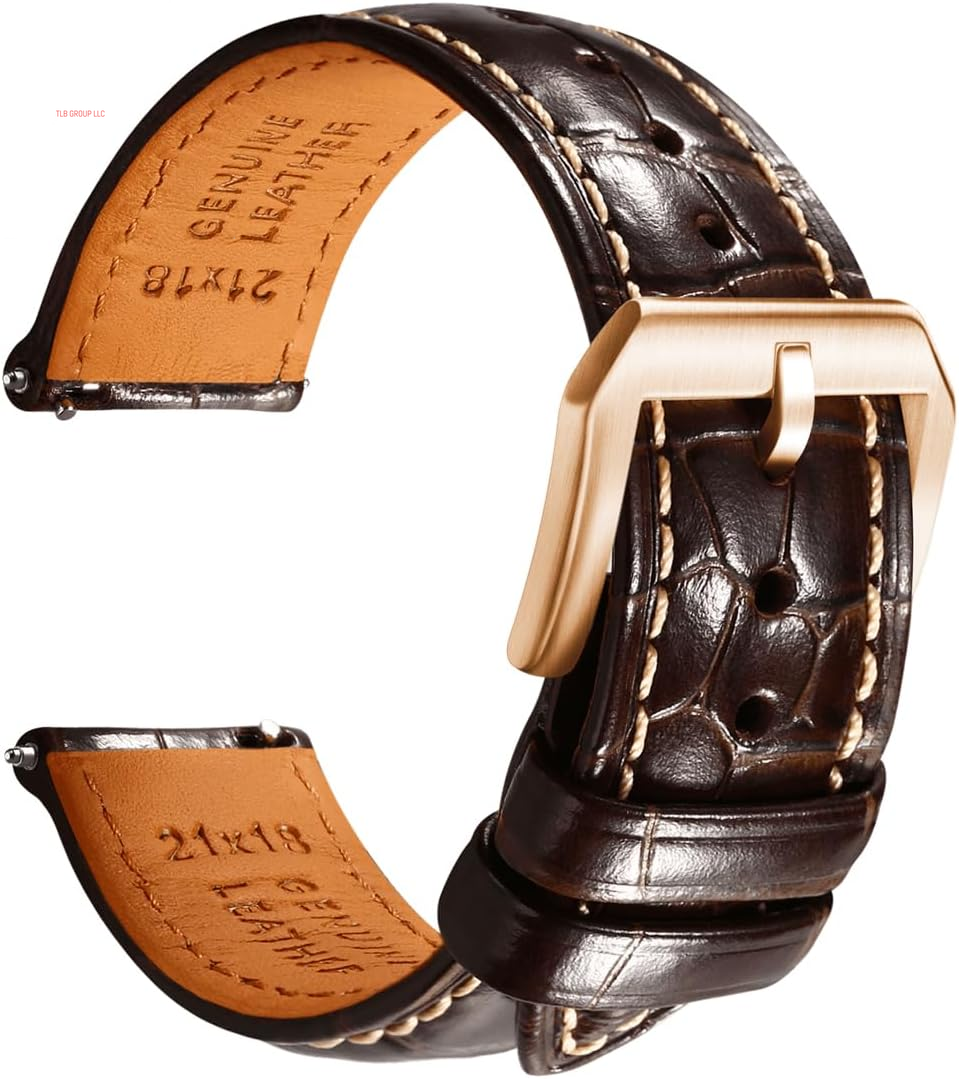 Leather Watch Bands for Men, Quick Release Watch Straps, Luxury Italian Alligator Grain Embossed Band Replacements 19Mm 20Mm 21Mm 22Mm