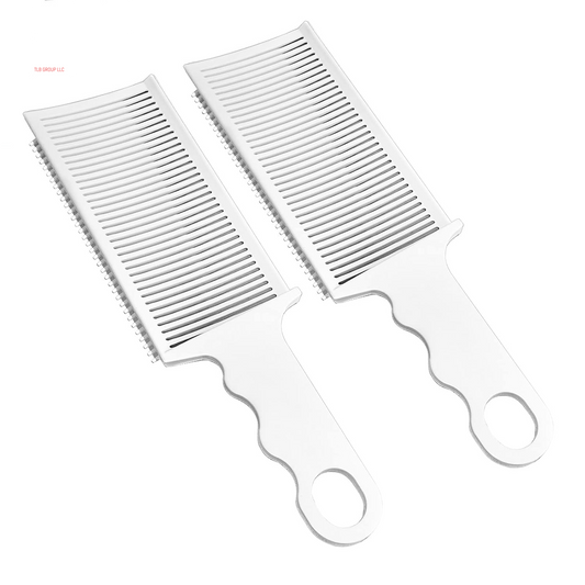 2 Pieces Fade Combs, Professional Barber Cutting Comb Heat Resistant Clipper Comb Blending Flat Top Comb for Men Salon Styling Tools – White