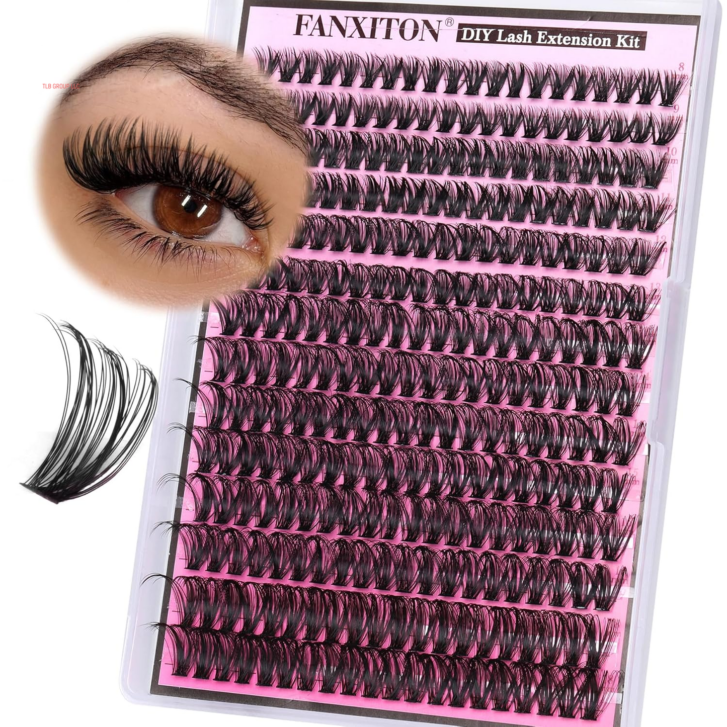 DIY Lash Extension Kit 40D+50D Volume Lash Clusters Kit with Lash Bond and Seal 280 Pcs Thick Individual Lashes 9-16 Mm D Mink Lashes Cluster, Lash Cluster Remover and Tweezers by