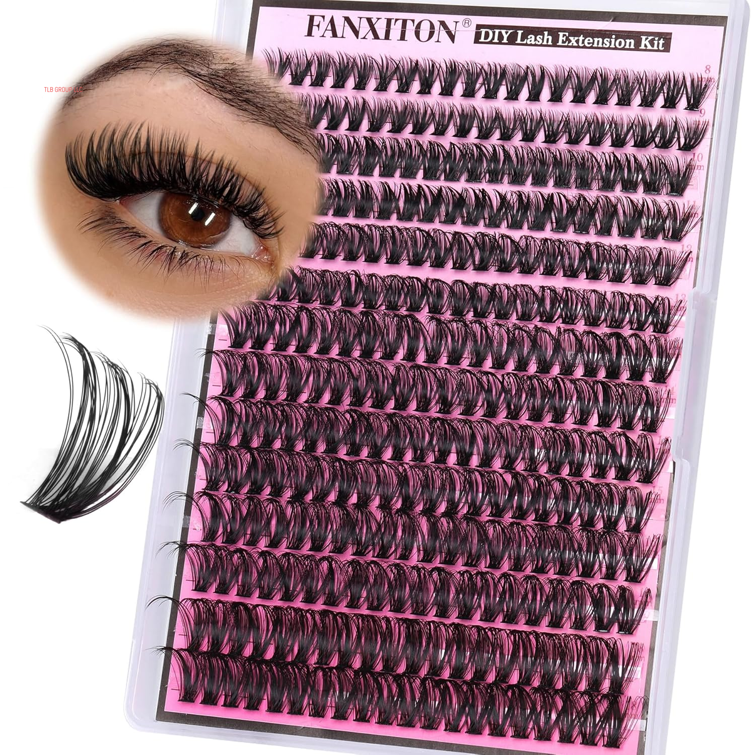 DIY Lash Extension Kit 40D+50D Volume Lash Clusters Kit with Lash Bond and Seal 280 Pcs Thick Individual Lashes 9-16 Mm D Mink Lashes Cluster, Lash Cluster Remover and Tweezers by
